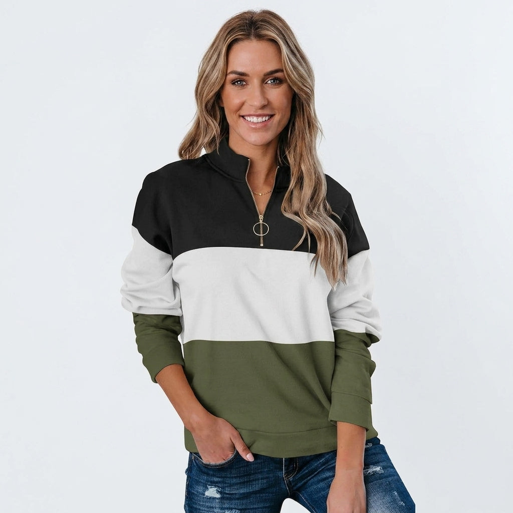 Florence Baker | Colour Block Quarter-Zip Sweatshirt