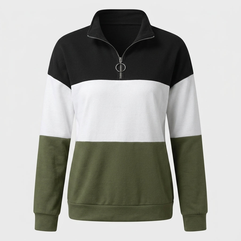 Florence Baker | Colour Block Quarter-Zip Sweatshirt