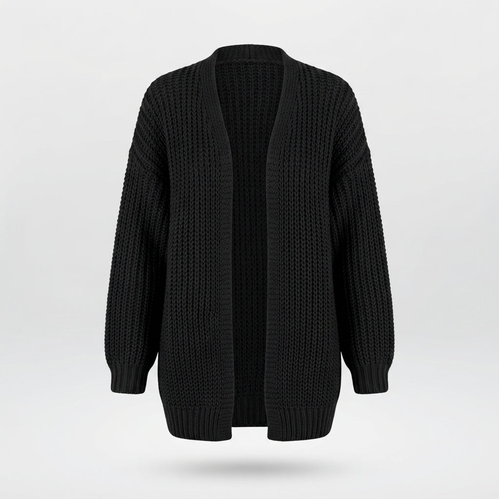 Freya Whitaker | Relaxed Open-Front Chunky Knit Cardigan