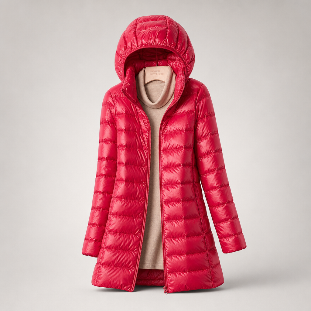 Women's Lightweight Long Hooded Quilted Coat