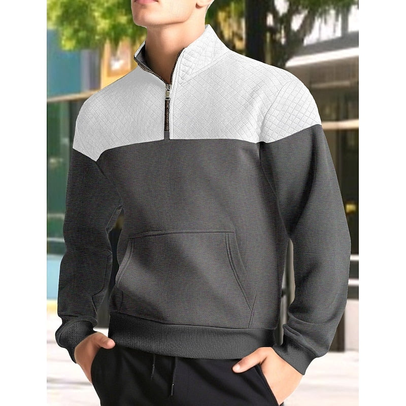 Lachlan Calder | Textured Quarter-Zip Sweatshirt For Men
