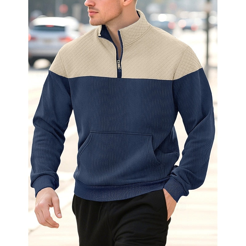 Lachlan Calder | Textured Quarter-Zip Sweatshirt For Men
