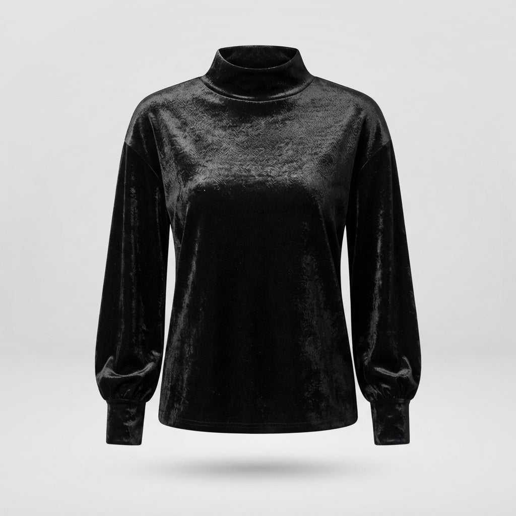 Genevieve Thackeray | Velvet High Neck Blouse for Women