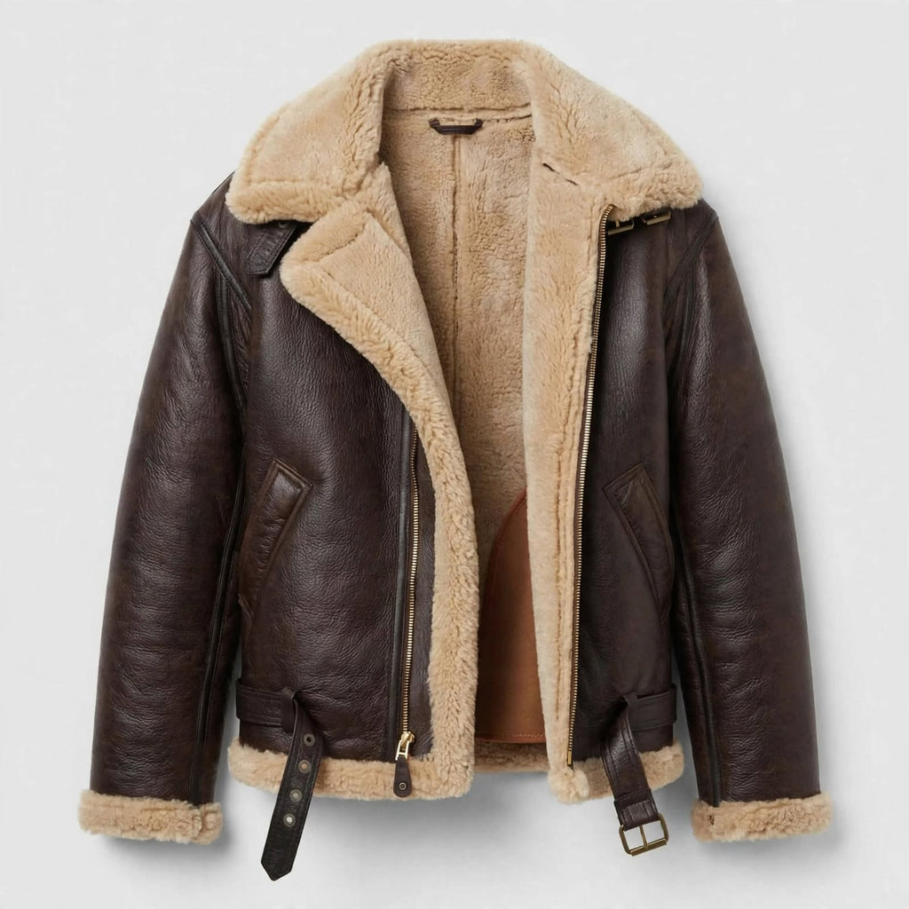 Ellis Kingsley | Shearling Mens Jacket With Aviator Collar