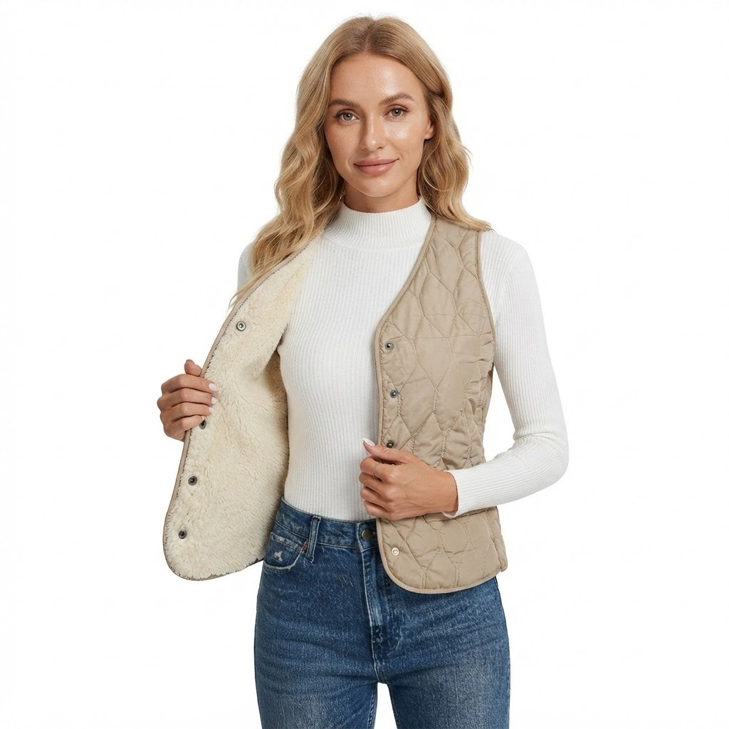Georgia Thornton | Quilted Padded Gilet with Plush Lining