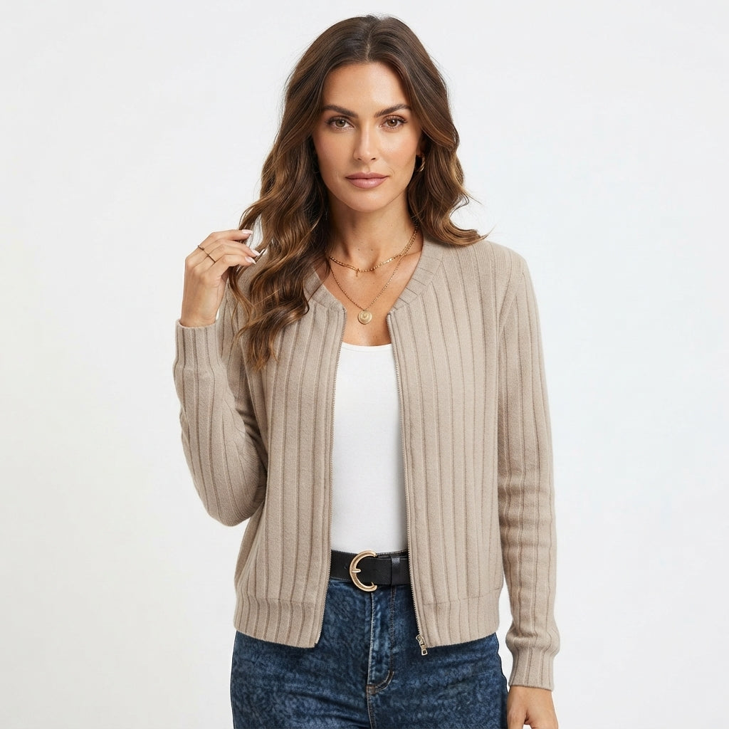 Georgina Blythe | Ribbed Zip-Up Cardigan