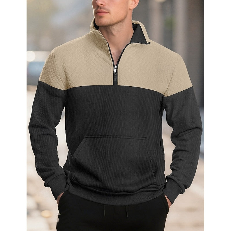 Lachlan Calder | Textured Quarter-Zip Sweatshirt For Men