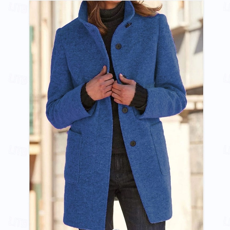 Rhona Merriweather | Refined Stand-Collar Wool Coat