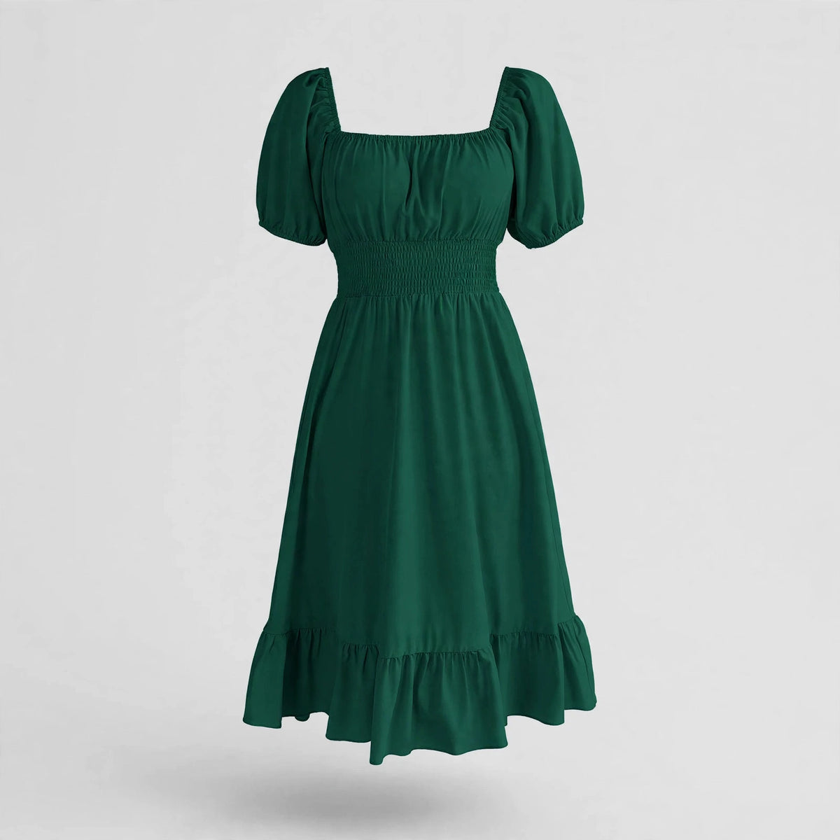 Lydia Crane | Square Neck Summer Dress With Puff Sleeves