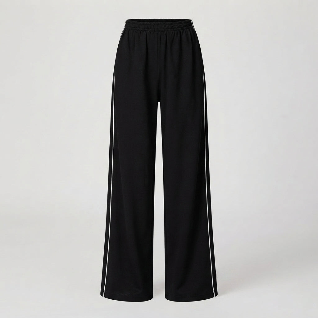 Grace Wood | High-Waisted Wide-Leg Track Pants