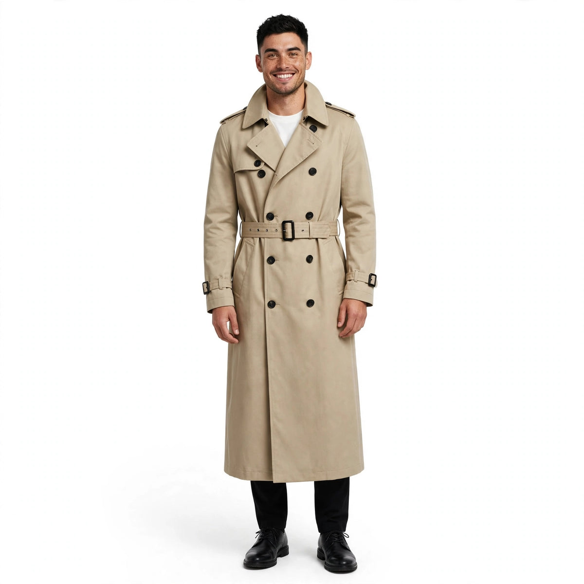 Edward Latimer | Double-Breasted Belted Trench Coat