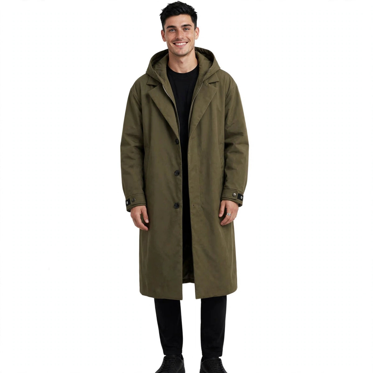 Ellis Fairweather | Waterproof Hooded Trench Coat With Zip Front