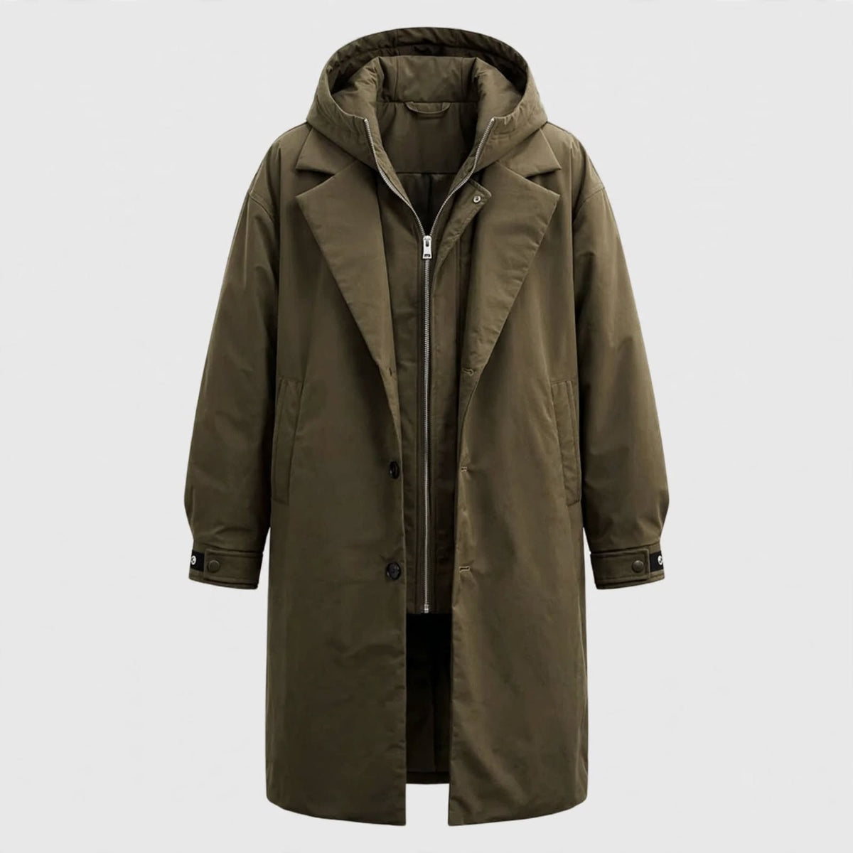 Ellis Fairweather | Waterproof Hooded Trench Coat With Zip Front