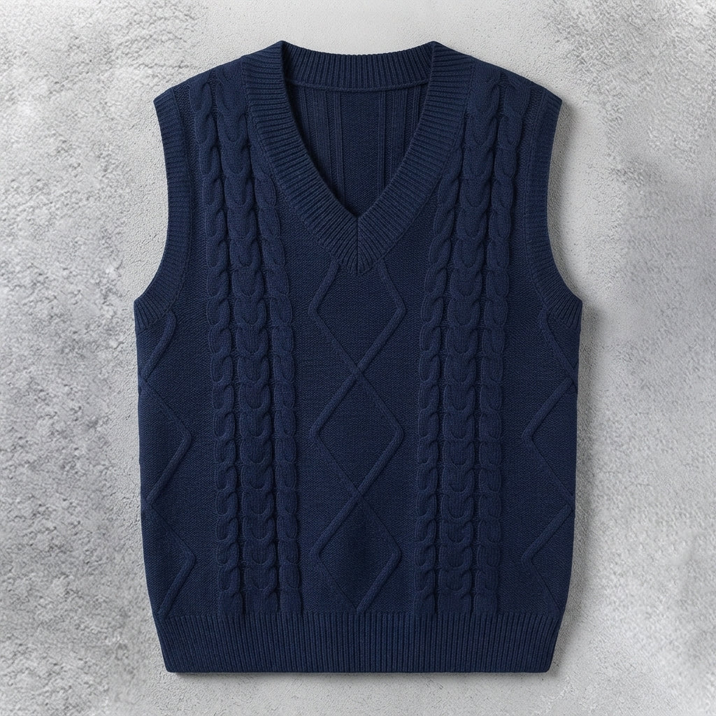 Harriet Baker | Cable Knit V-Neck Sweater Vest