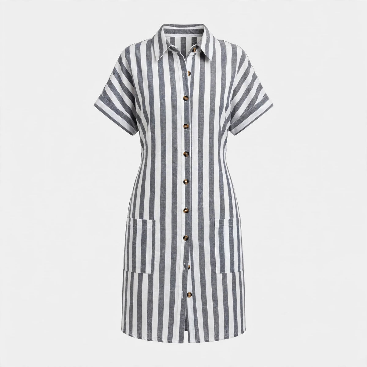 Charlotte Winslow | Striped Cotton Midi Shirt Dress