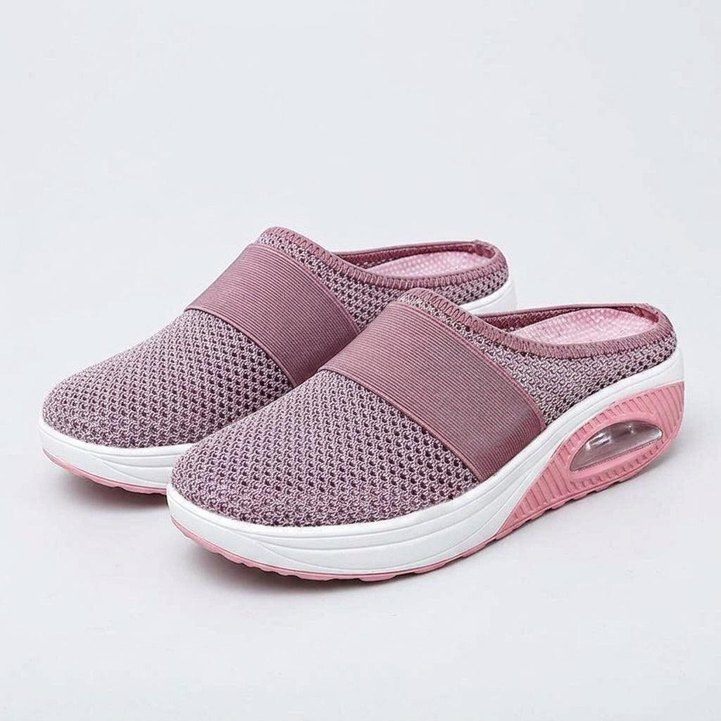 Harriet Morris | Breathable Mesh Platform Slippers - Pink