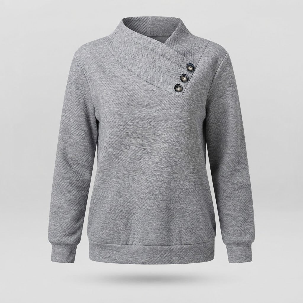Harriet Thorne | Asymmetric Button-Front Sweatshirt for Women