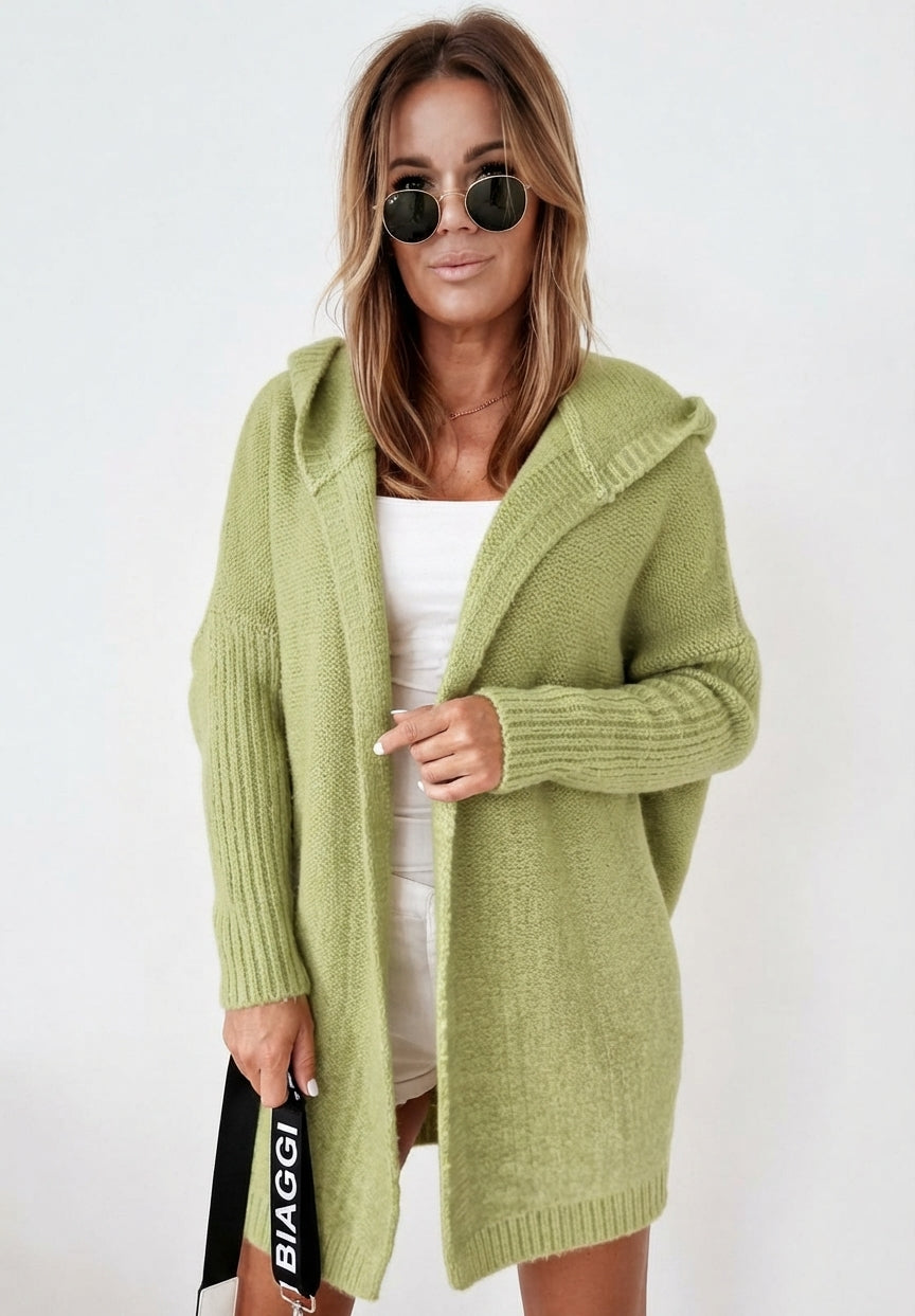 Hazel Newton | Oversized Hooded Knit Cardigan