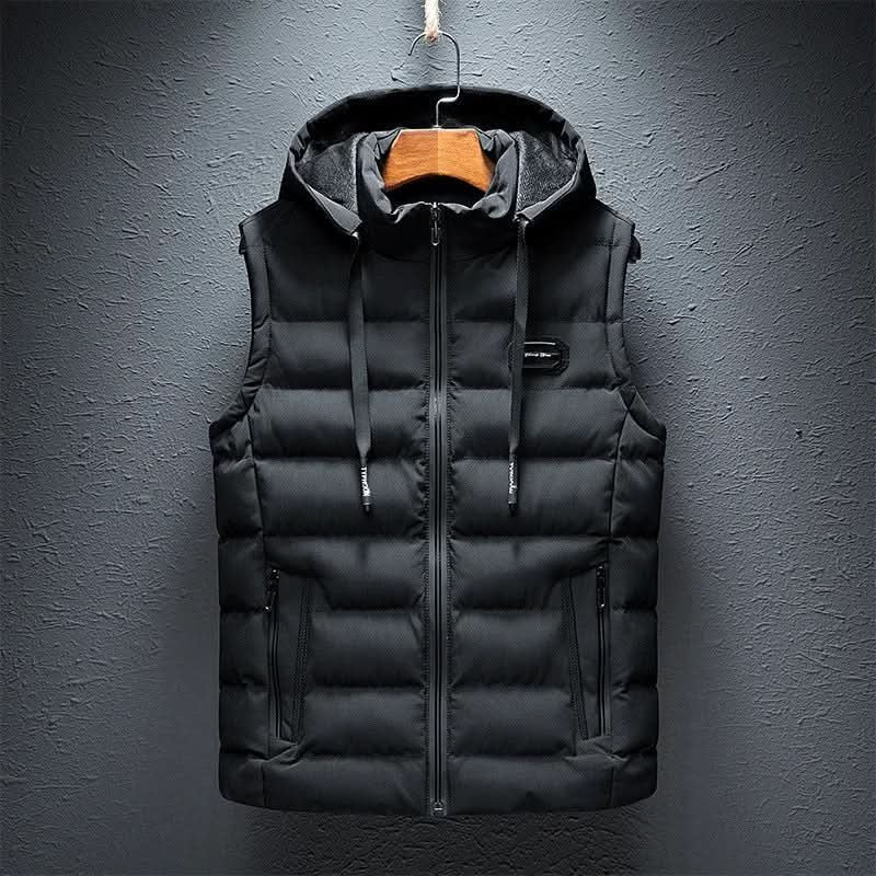 Arthur Davies | Navy Quilted Hooded Gilet For Men