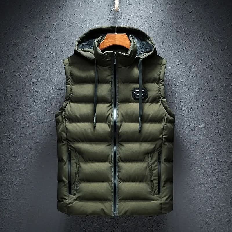 Arthur Davies | Navy Quilted Hooded Gilet For Men