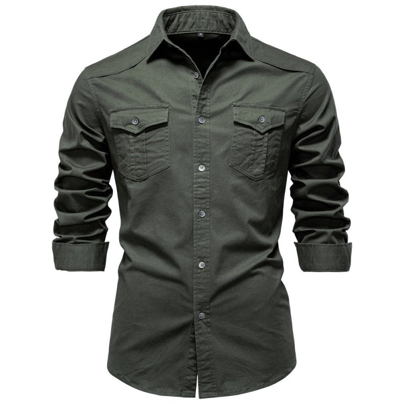 Nathaniel Hill | Utility Cotton Shirt With Chest Pockets