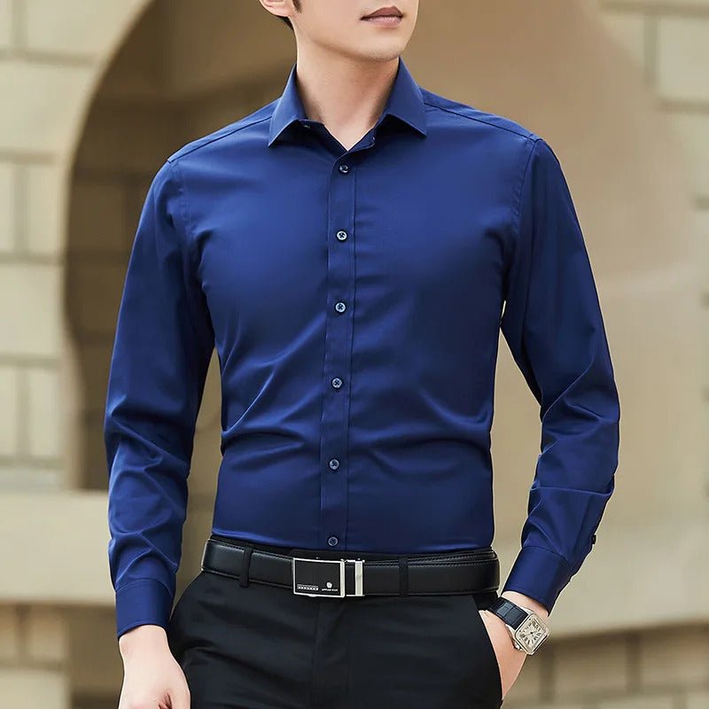 Graham Whitmore | Navy Slim-Fit Long Sleeve Shirt