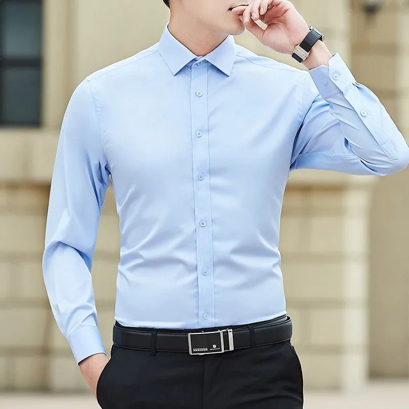 Graham Whitmore | Navy Slim-Fit Long Sleeve Shirt