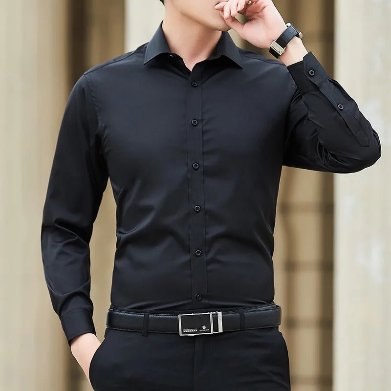 Graham Whitmore | Navy Slim-Fit Long Sleeve Shirt