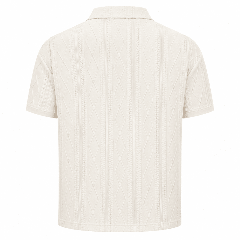 Percy Ainsley | Textured Cable-Knit Polo Shirt