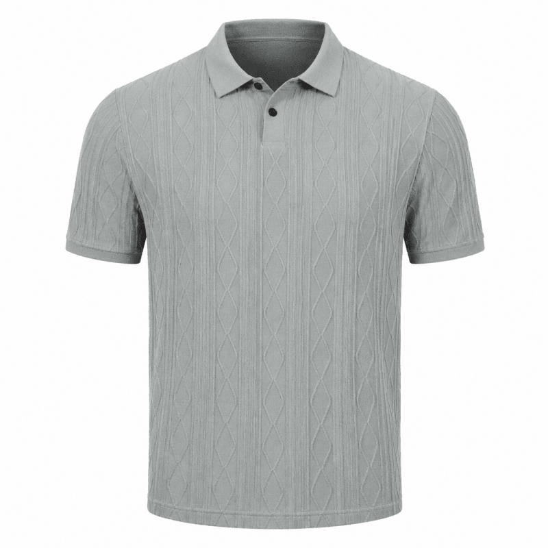 Percy Ainsley | Textured Cable-Knit Polo Shirt