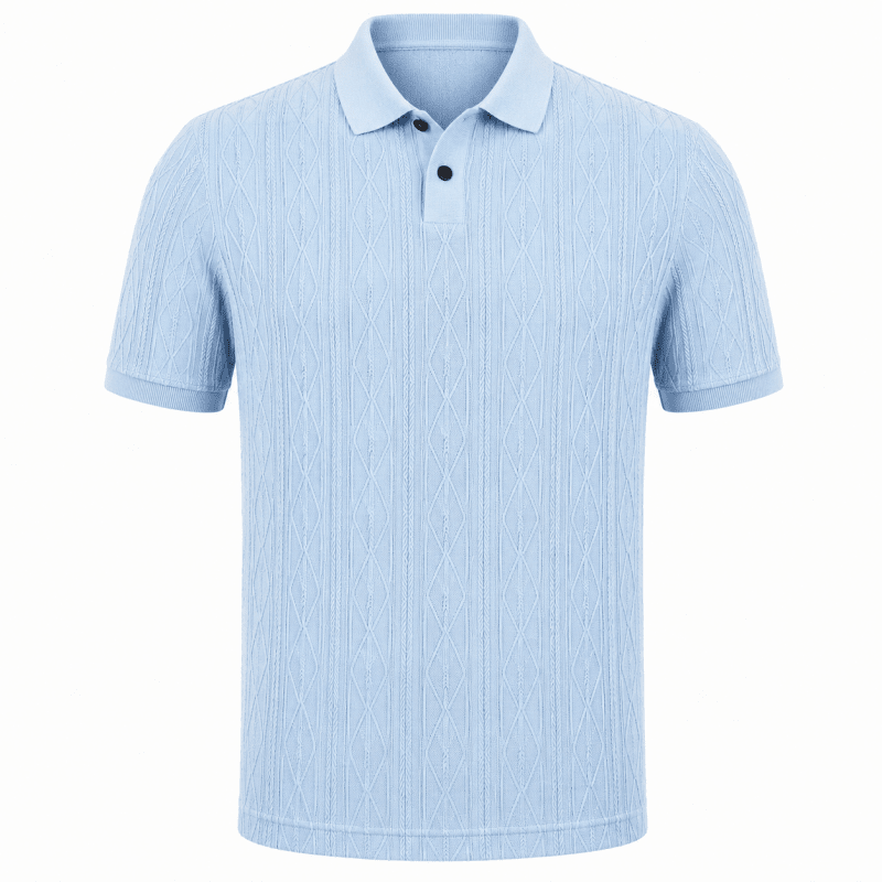 Percy Ainsley | Textured Cable-Knit Polo Shirt
