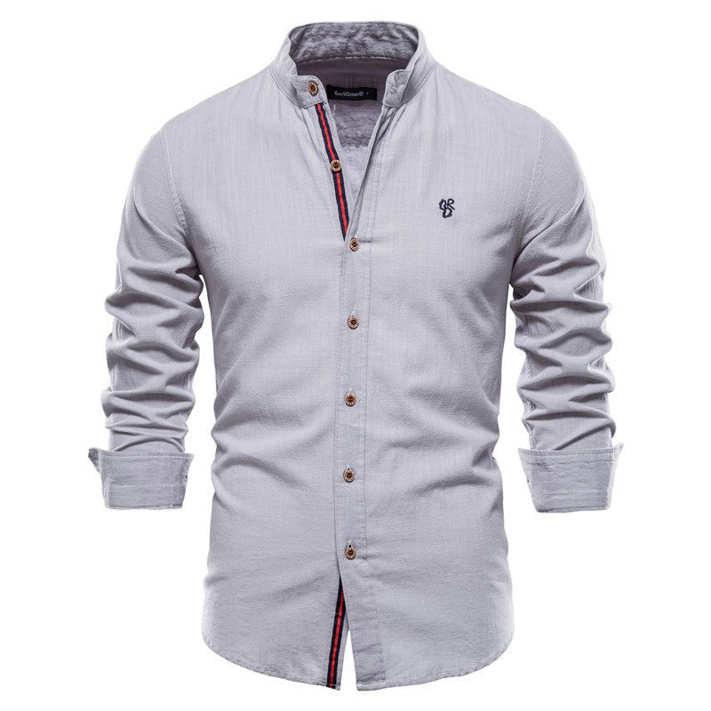 Nathaniel Whitmore | Navy Cotton Shirt With Contrast Placket