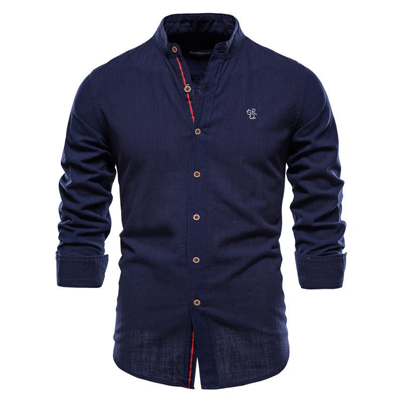 Nathaniel Whitmore | Navy Cotton Shirt With Contrast Placket
