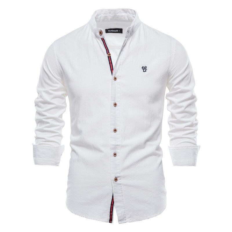 Nathaniel Whitmore | Navy Cotton Shirt With Contrast Placket