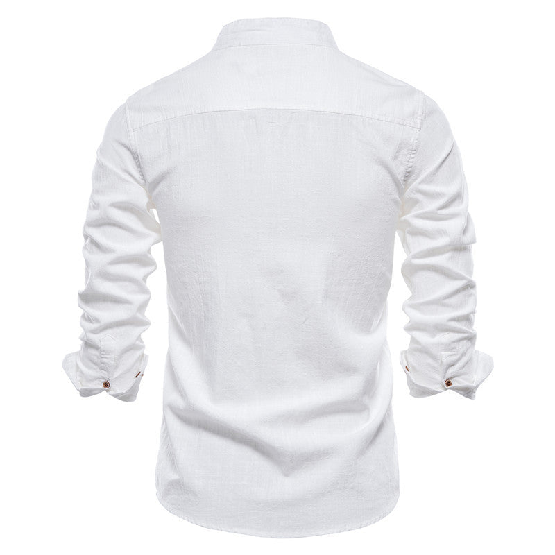 Nathaniel Whitmore | Navy Cotton Shirt With Contrast Placket