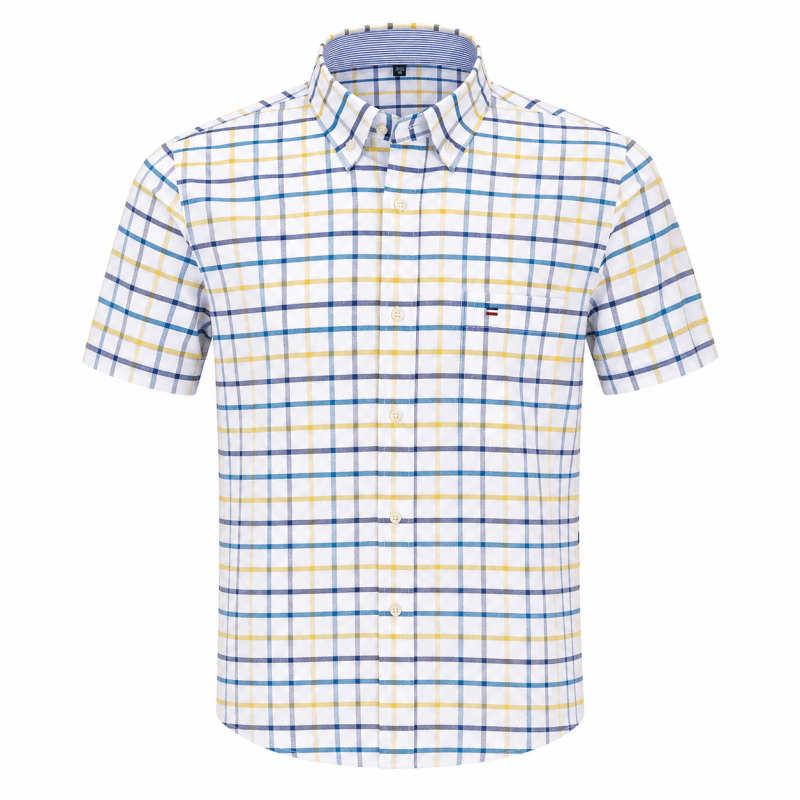 Malcolm Dunbar | Striped Short Sleeve Oxford Shirt