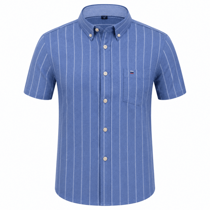 Malcolm Dunbar | Striped Short Sleeve Oxford Shirt