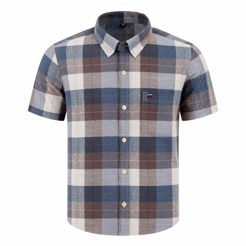 Malcolm Dunbar | Striped Short Sleeve Oxford Shirt