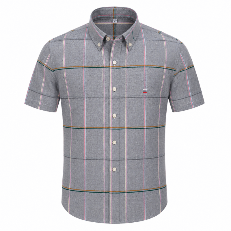 Malcolm Dunbar | Striped Short Sleeve Oxford Shirt