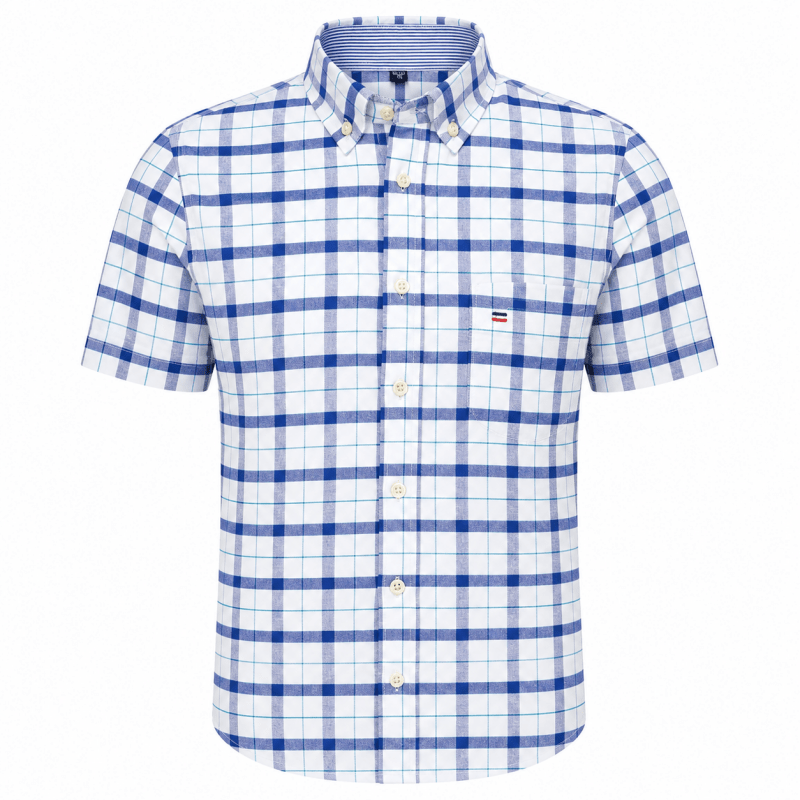 Malcolm Dunbar | Striped Short Sleeve Oxford Shirt