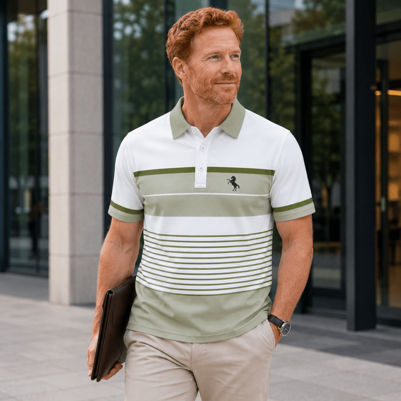 Malcolm Fenner | Striped Polo Shirt For Men