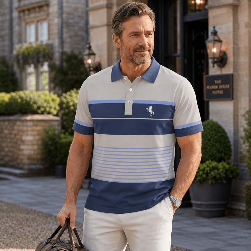 Malcolm Fenner | Striped Polo Shirt For Men