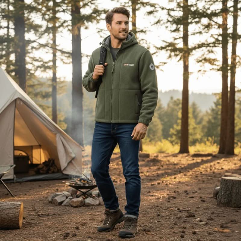 Malcolm Davies | Fleece-Lined Hooded Zip Jacket