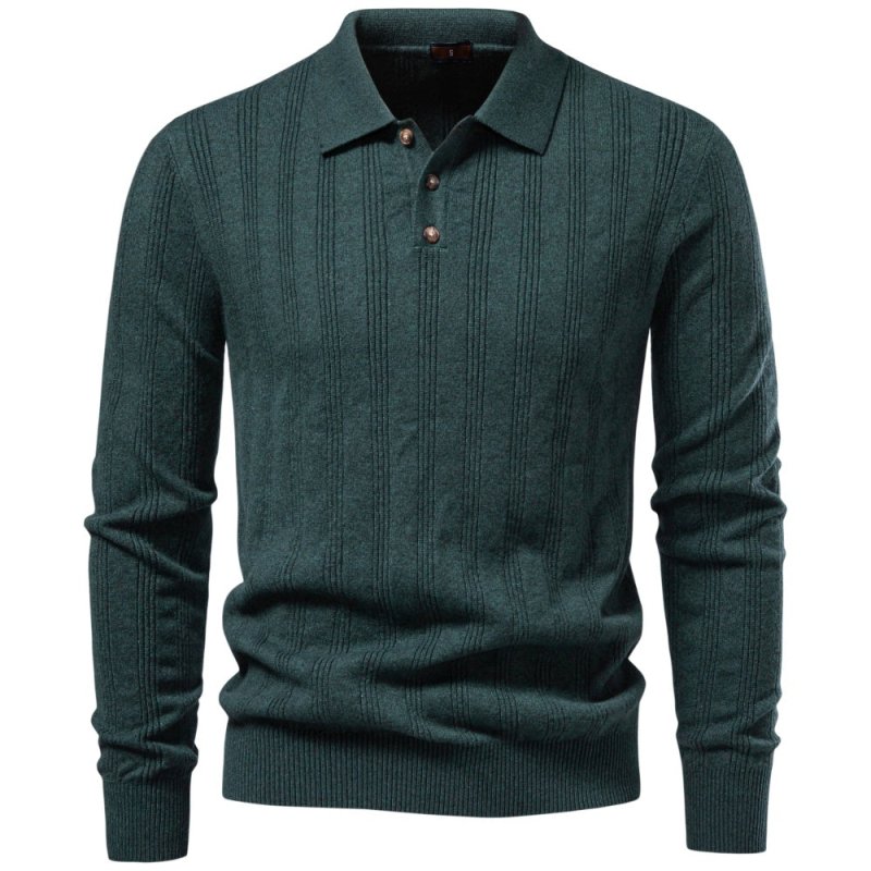 Callum Hartley | Ribbed Knit Sweater With Polo Collar
