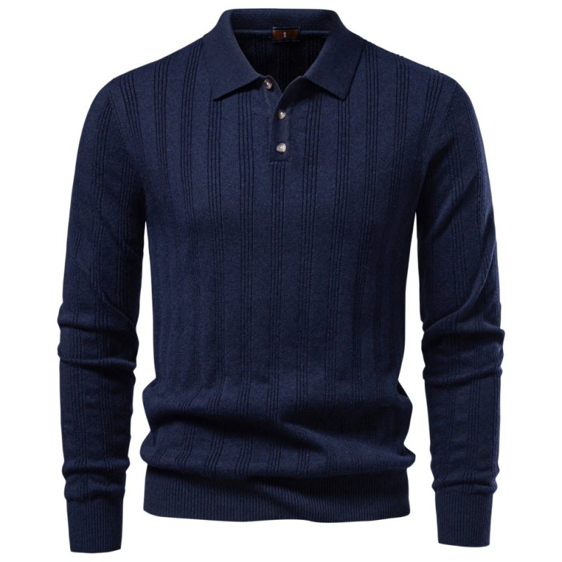 Callum Hartley | Ribbed Knit Sweater With Polo Collar