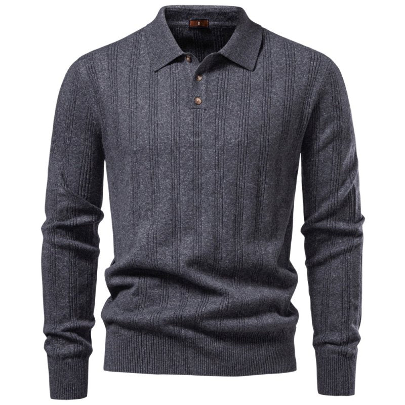 Callum Hartley | Ribbed Knit Sweater With Polo Collar