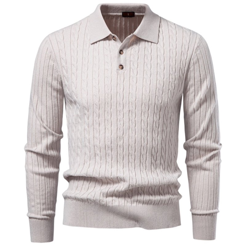 Callum Harwood | Cable-Knit Polo Sweater For Men