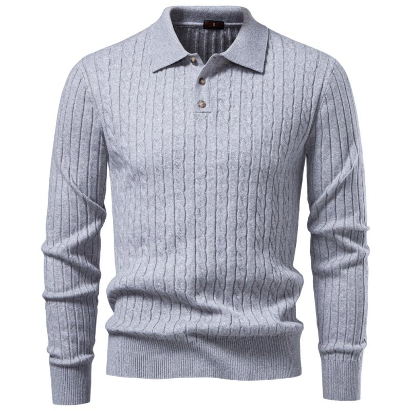 Callum Harwood | Cable-Knit Polo Sweater For Men