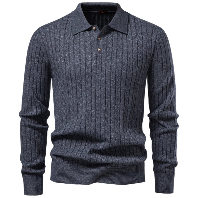 Callum Harwood | Cable-Knit Polo Sweater For Men