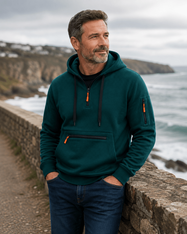 Oliver Hall | Quarter-Zip Fleece Hoodie for Men